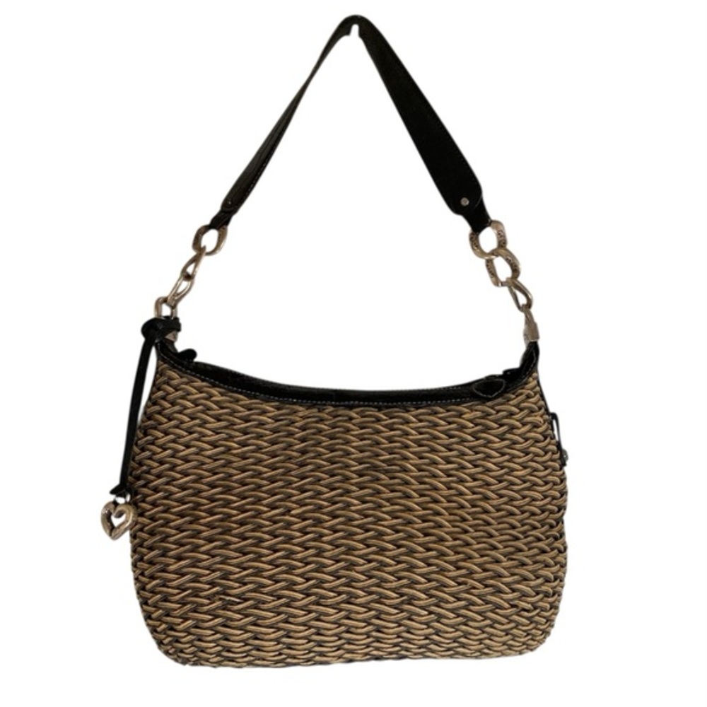 BRIGHTON Vintage Edna Woven Straw Hobo Bag